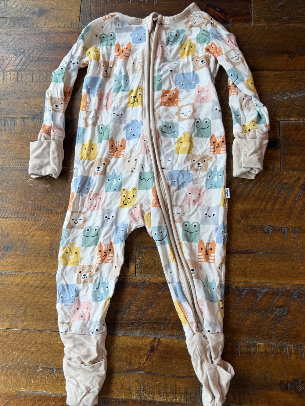 Little Sleepies Pastel Animal Print Footed Pajamas - Multicolor